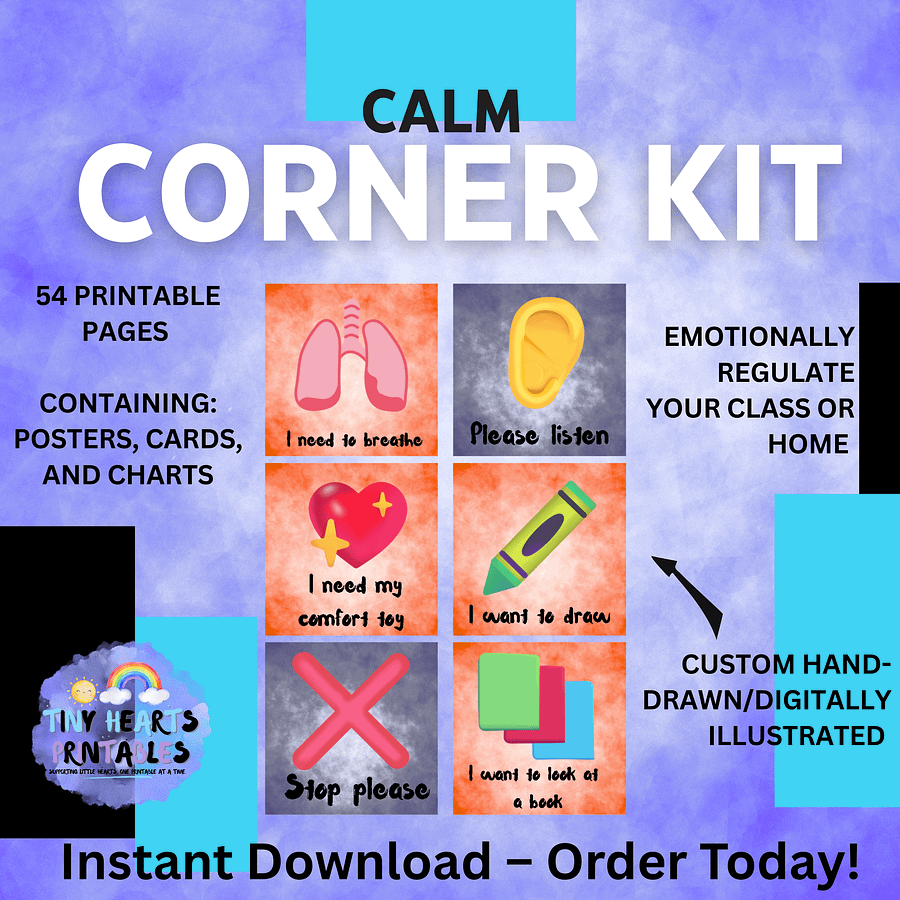 Emotions & Regulation Printable Bundle | Zones of Regulation Posters, Calming Cards, Visuals, Communication Cards SEN EYFS product image (4)