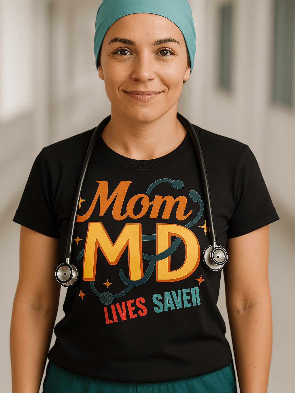 Mom MD Stethoscope T-Shirt product image (6)