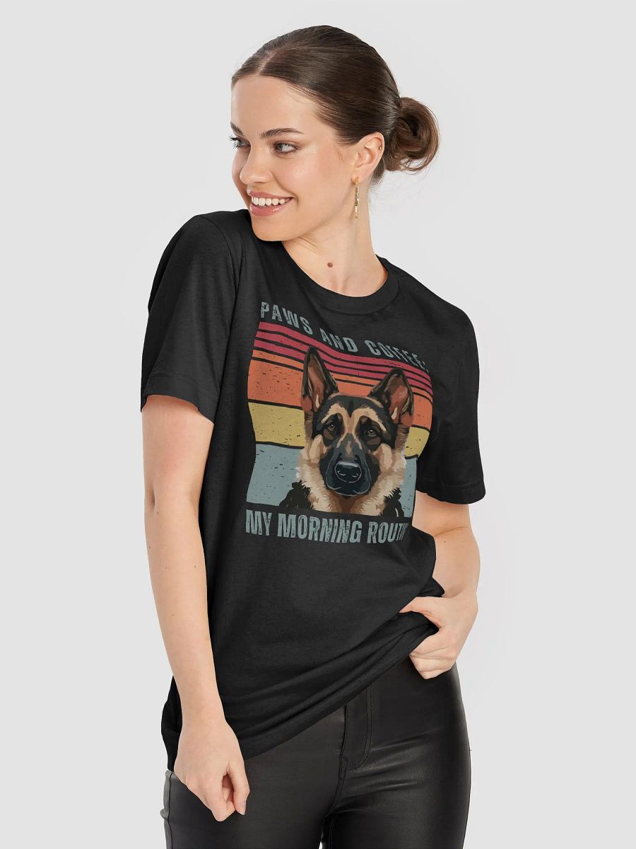 Retro Paws and Coffee German Shepherd T-Shirt product image (31)