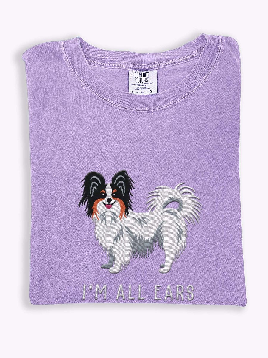 I'm All Ears T-Shirt(Embroidered) of a Papillon(Tricolor) product image (1)