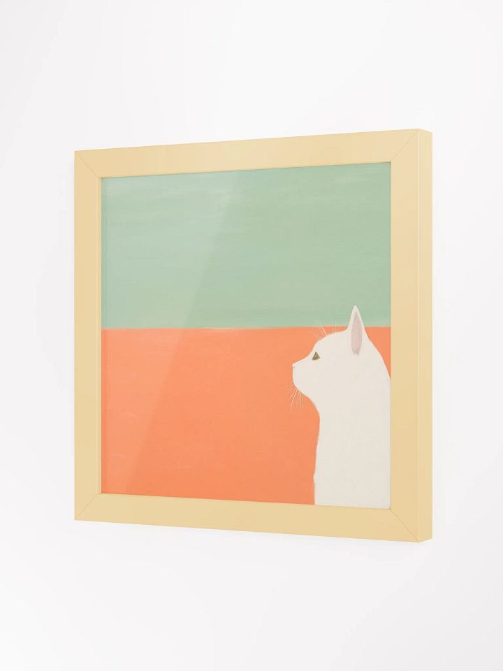 Whimsical White Cat Framed Matte Poster product image (14)