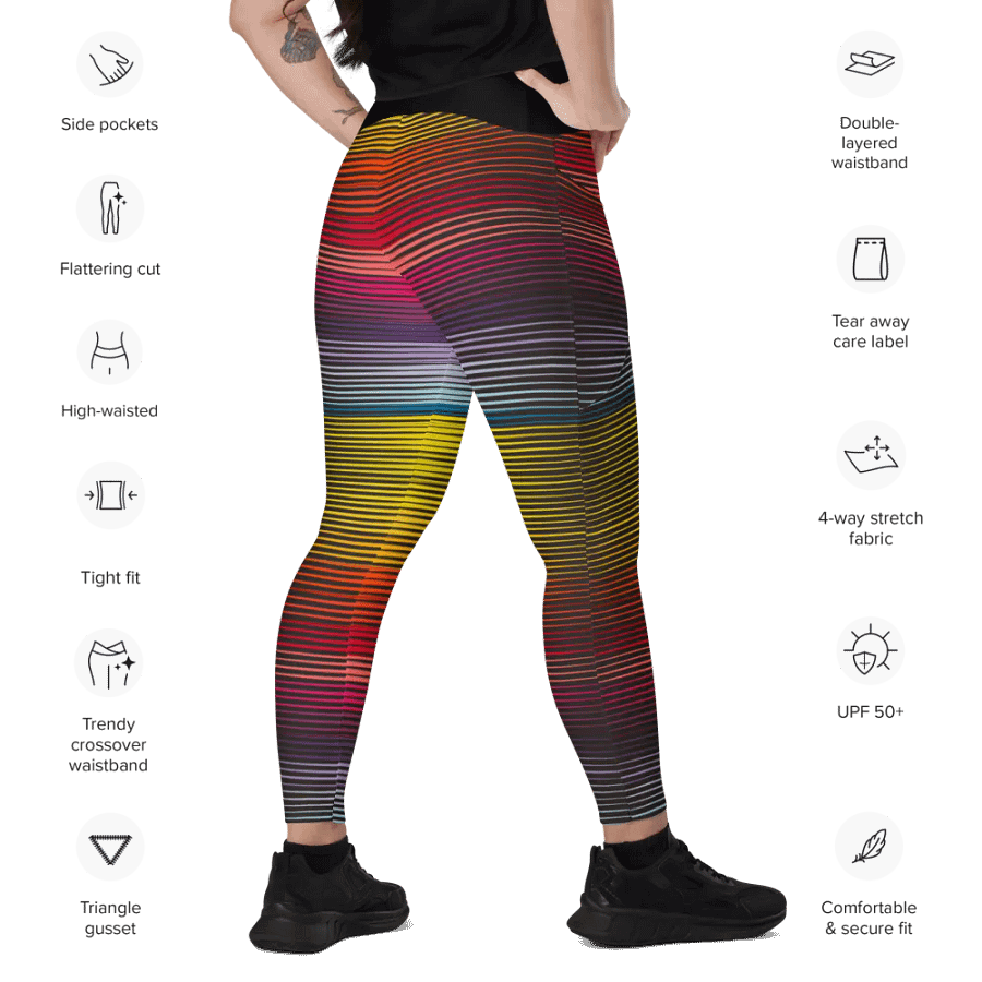 Sunset Mirage Crossover Leggings with Pockets product image (7)
