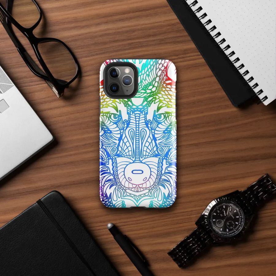 Wolf Head Blue Mandala Phone Case product image (7)