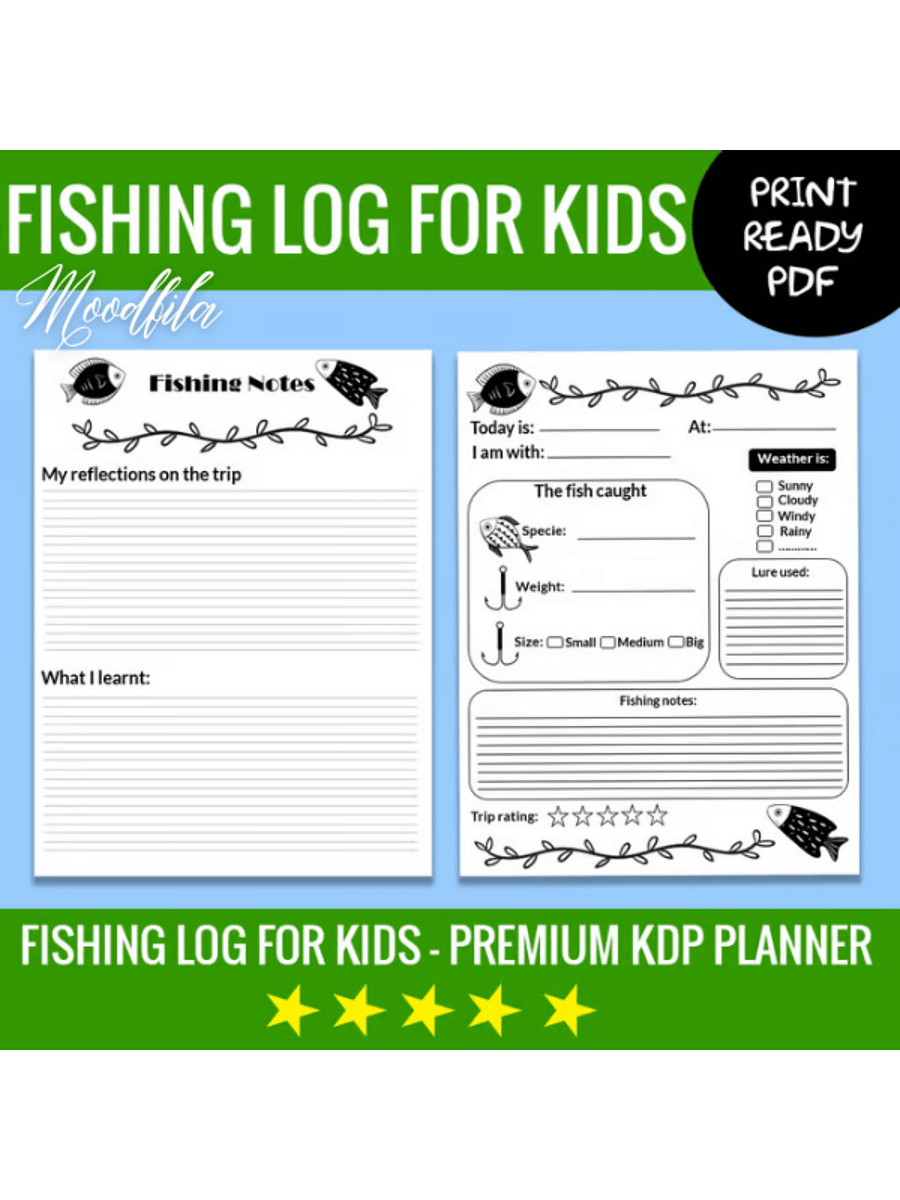 Fishing log for kid - KDP Interior product image (1)