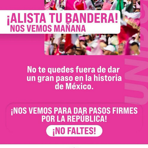 ¡Amigas y amigos nos vemos mañana!

En el Zócalo y en 100 ciudades más, comienza la marcha a las urnas 👚

#MareaRosa