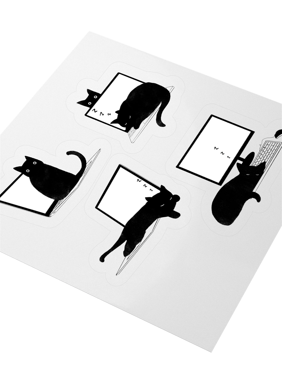 Cats Sleeping on Laptops Stickers product image (8)