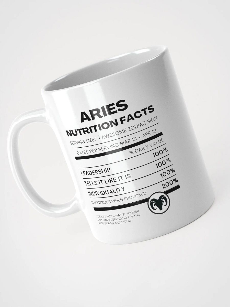 Aries Nutrition Facts Mug product image (4)