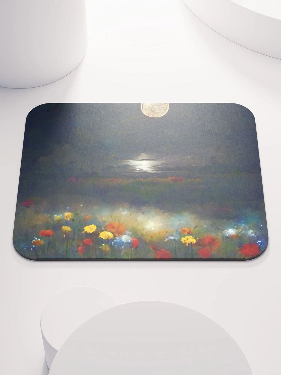 Moonlit lake with flowers Meadow Mouse Pad product image (1)