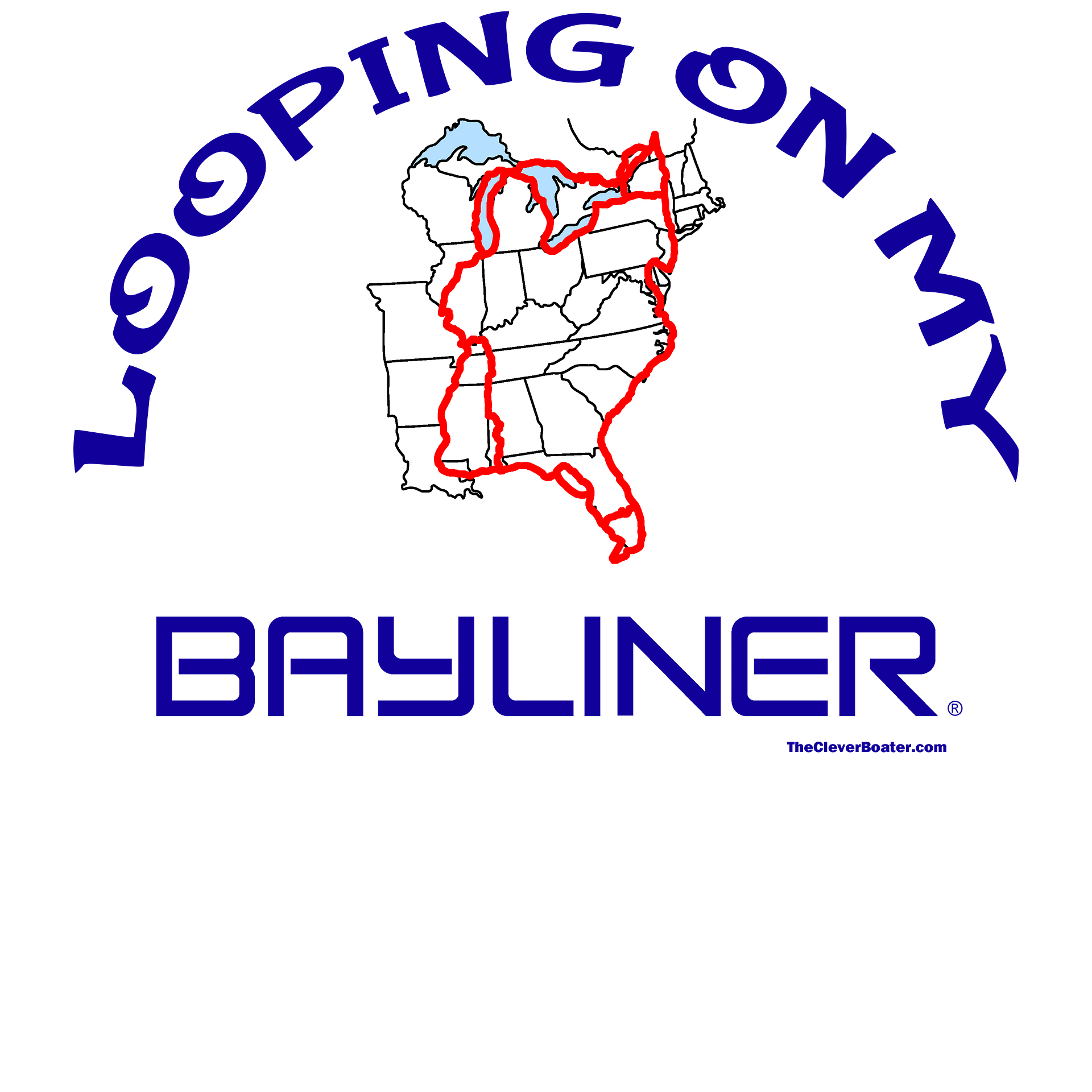 Looping On My Bayliner - T-Shirt - Light Shirt w/Blue Logo product image (5)