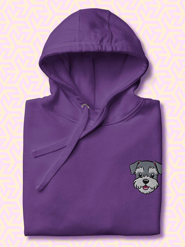 Happy Miniature Schnauzer Pup Embroidered Premium Hoodie product image (2)