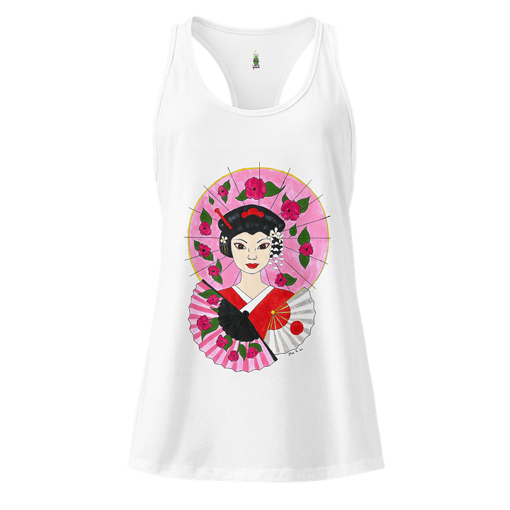 Japanese Geisha (art by Dina R.) akril painting picture - Women's Racerback Tank Top product image (1)