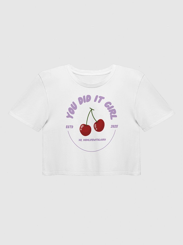 You Did it Girl Cherries Cropped Tee - Lilac/White product image (1)
