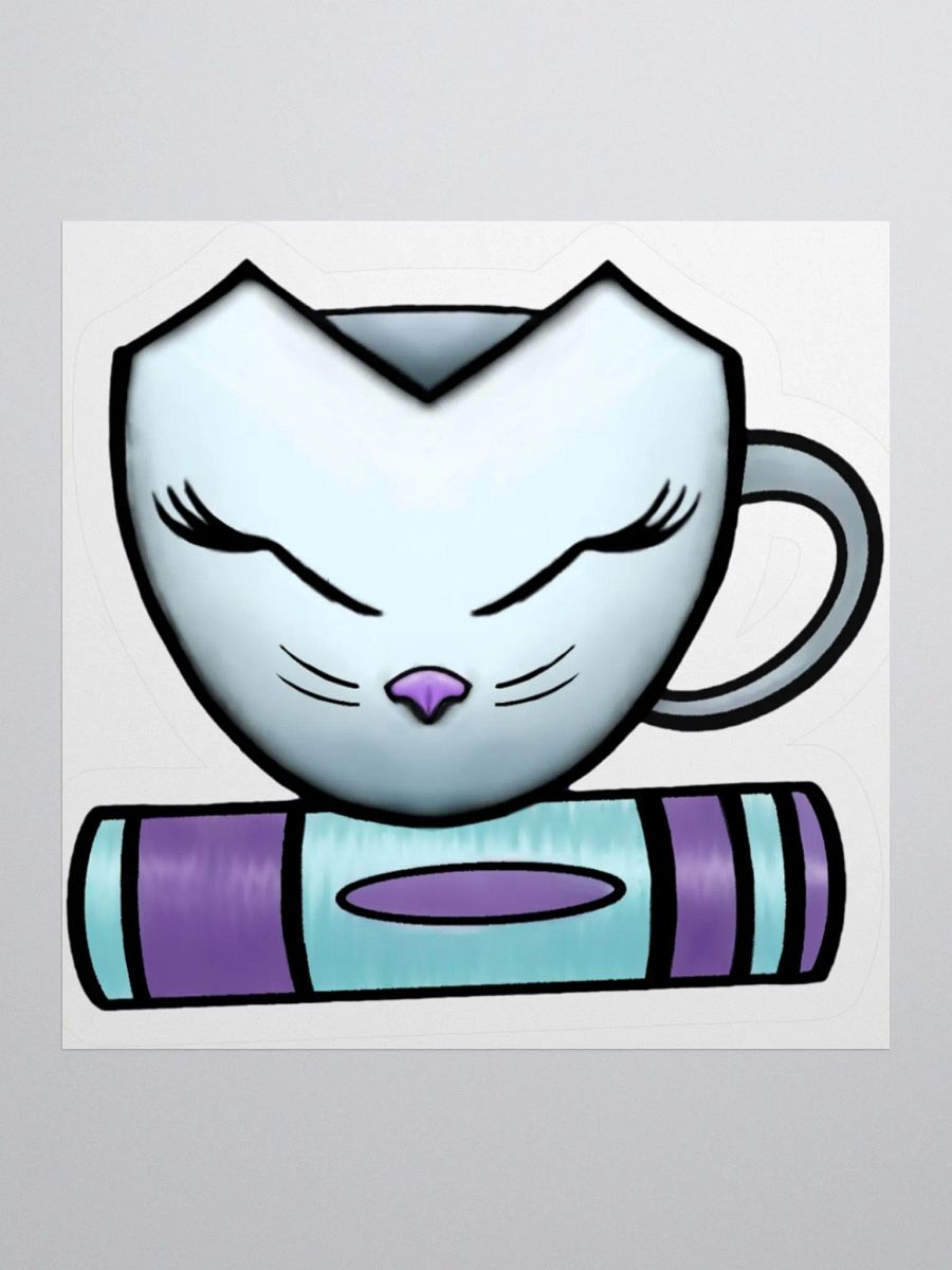 Cat Cup & Book | Sticker product image (1)