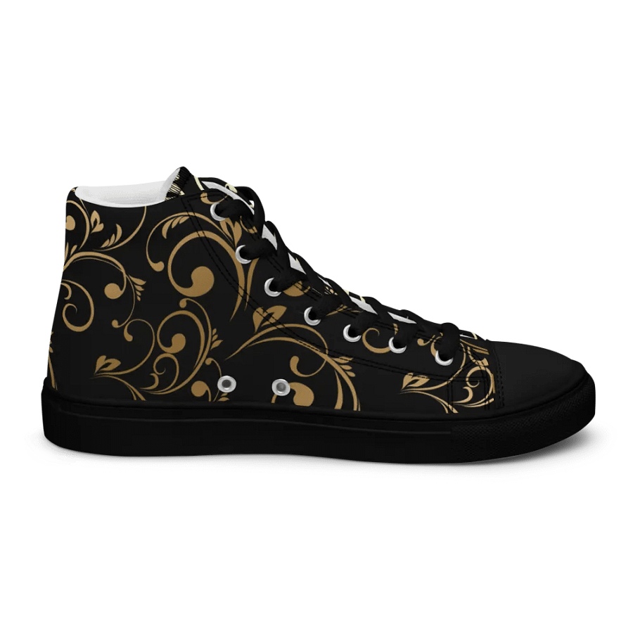 Golden Swirls Womens High Top Canvas Shoes product image (8)