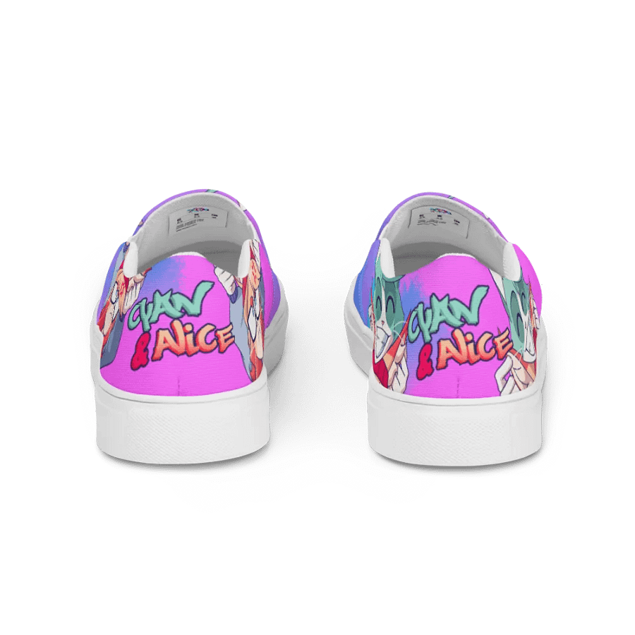 Cyan Teasing Alice's Ears Women Slip-On Canvas Shoes product image (4)