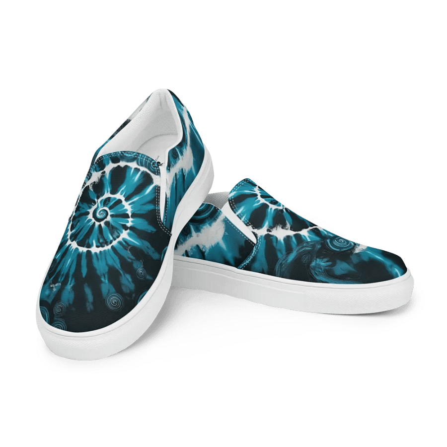 Ocean Tie and Dye Spirals Women's Canvas Slip-Ons product image (11)