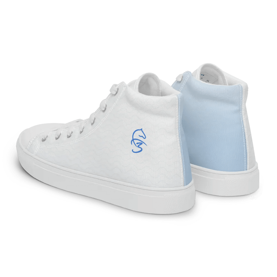 F3 Horse Logo Women's High Neck Canvas Shoes (Sky Blue) product image (8)