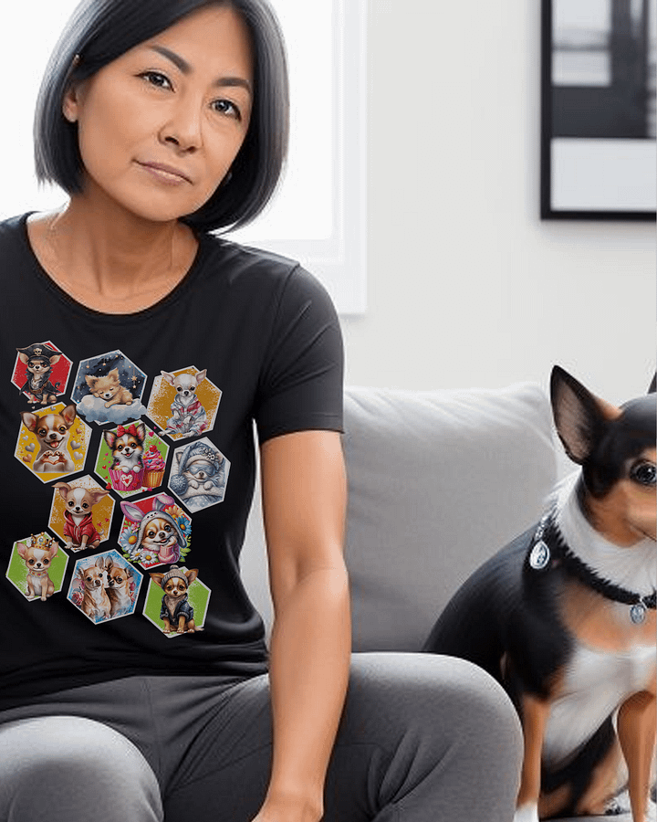 Funny Cute Chihuahuas in Cubes for Anyone Who Loves Their Pet T-Shirt product image (2)