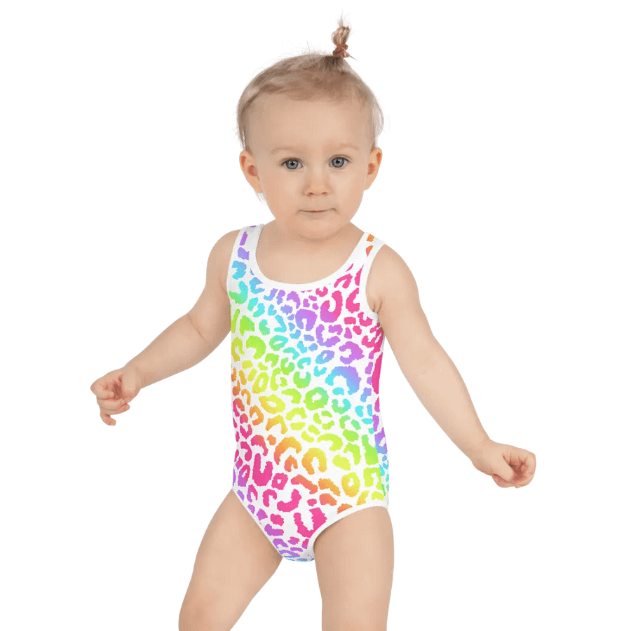 Colorful Swimsuit for Girls, White, Leopard Collection product image (3)