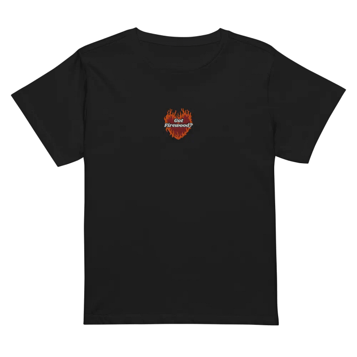 Flaming Heart - Got Firewood? | Embroidered High Waisted Tee product image (1)