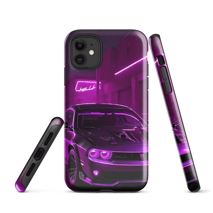Neon Muscle Car iPhone Tough Case – Urban Night Drive Design product image (1)