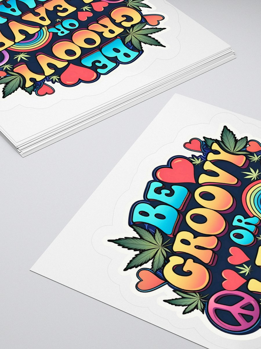 Be Groovy or Leave Retro Kiss Cut Sticker product image (10)