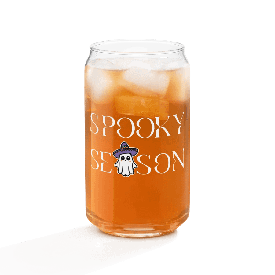 Spooky Season Sombrero Ghost 16oz Can-Shaped Drinking Glass product image (3)