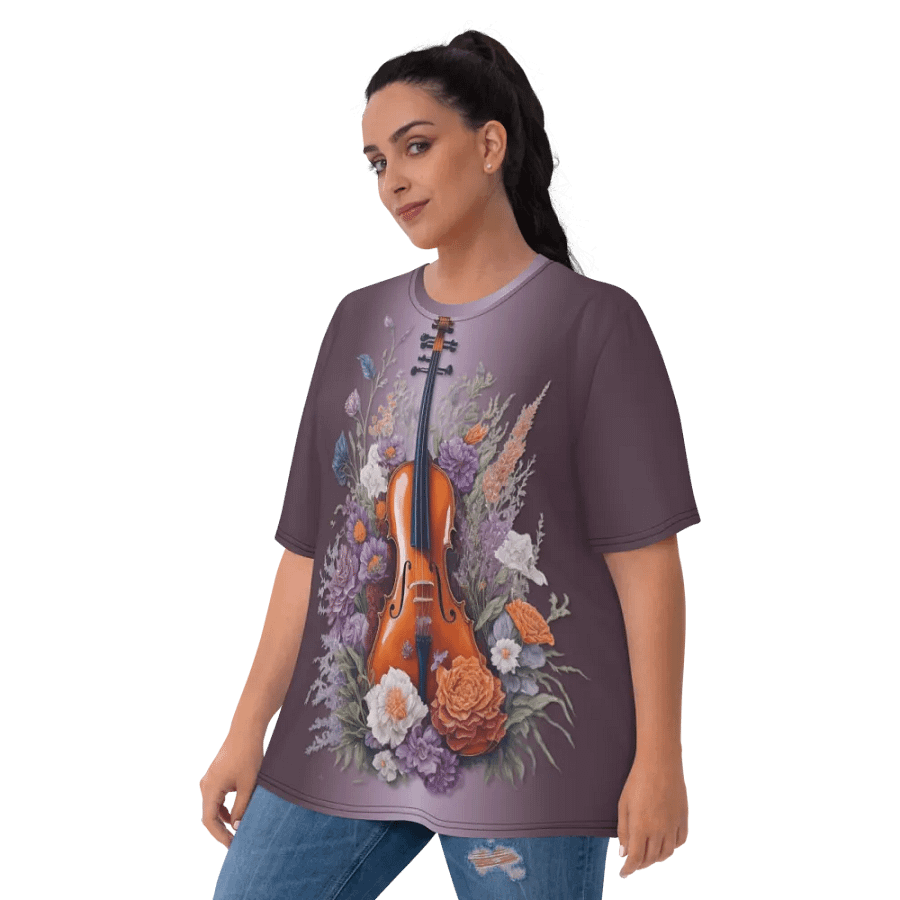 Floral Violin All Over Print T-shirt product image (3)