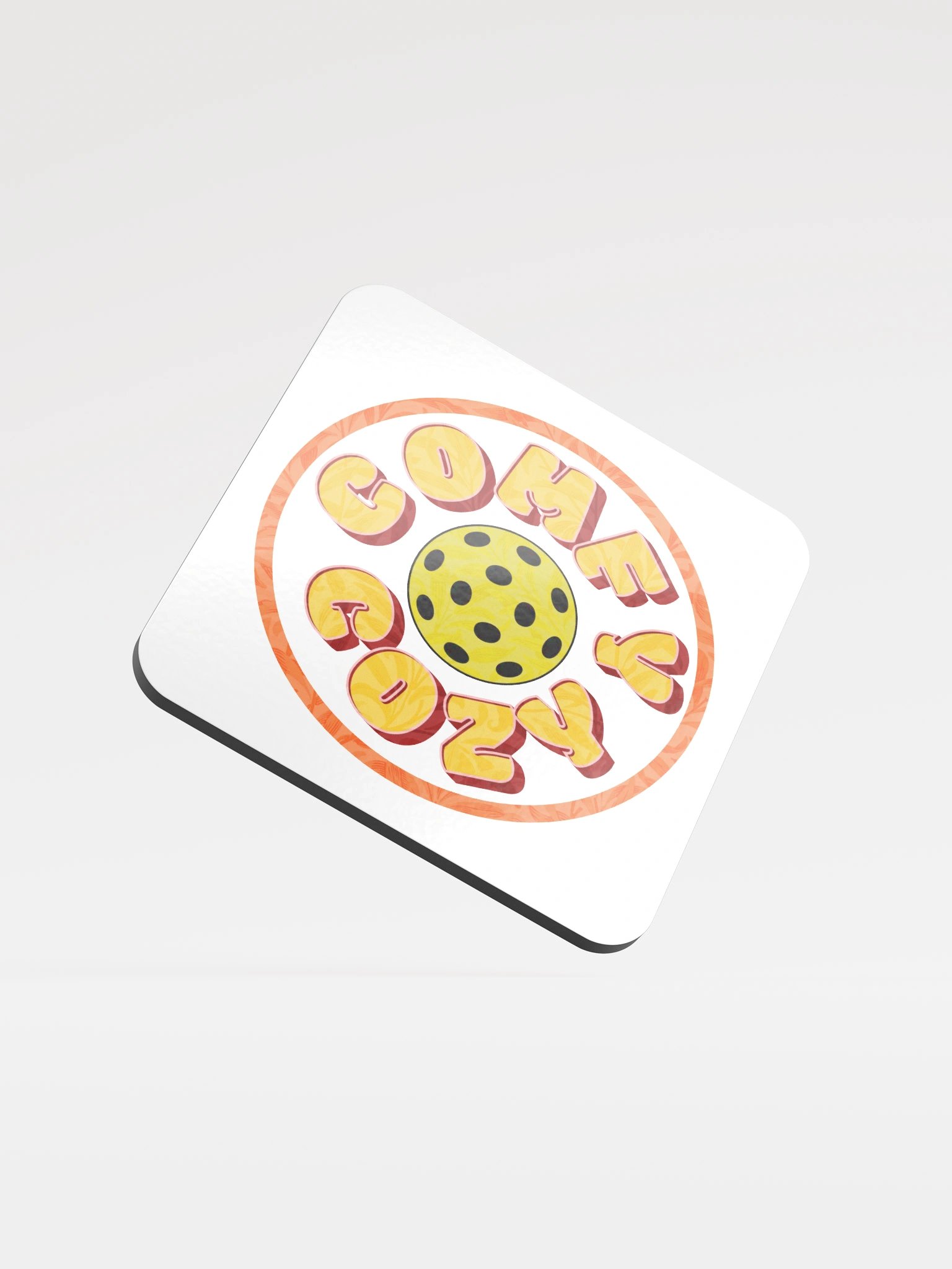 Comfy Cozy Pickleball Circle Funky Glossed Cork Coasters product image (2)