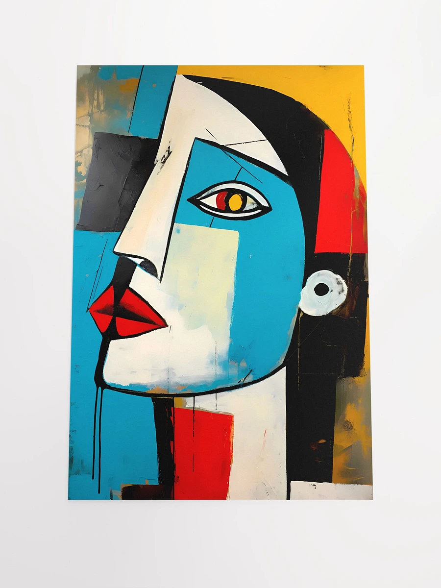 Abstract Gaze Geometric Woman's Portrait Modern Cubist Art Matte Poster product image (3)