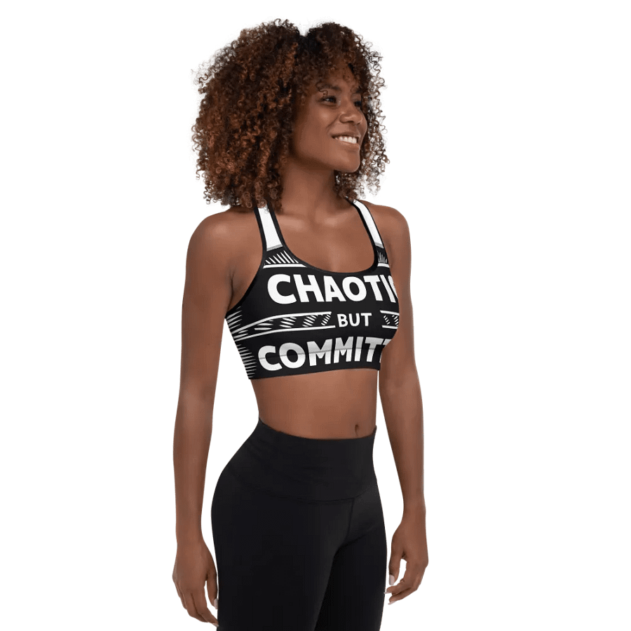 "Chaotic But Committed" Padded Sports Bra product image (3)