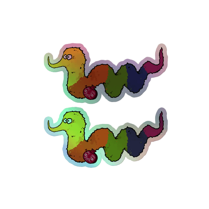 Inch Worm holographic stickers product image (2)