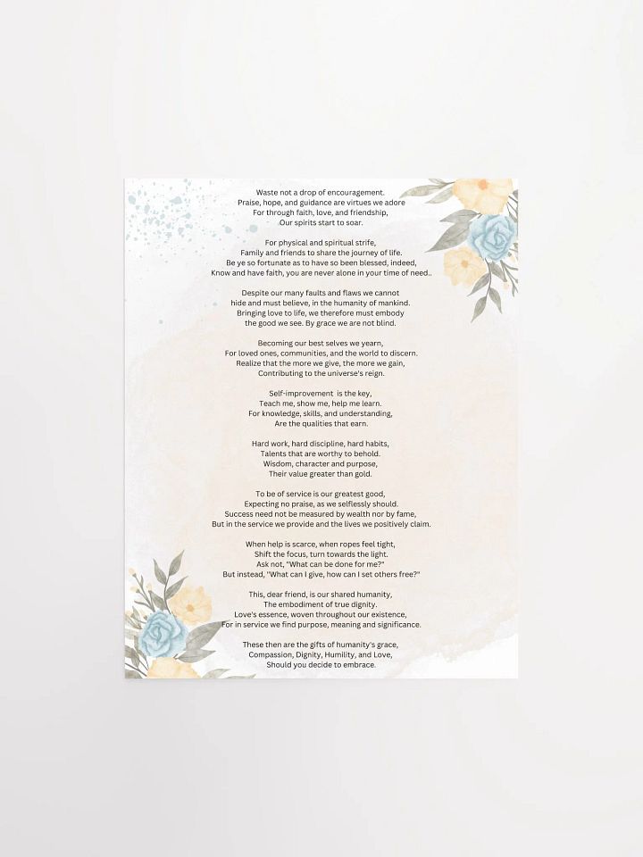 Dignity Poem Poster 2 of 2 product image (2)