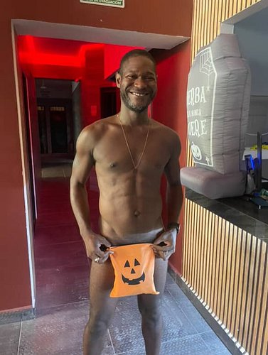 After naked yoga Halloween edition glow! Pull up, classes Monday, Wednesday, Friday 10am @spartacushostel