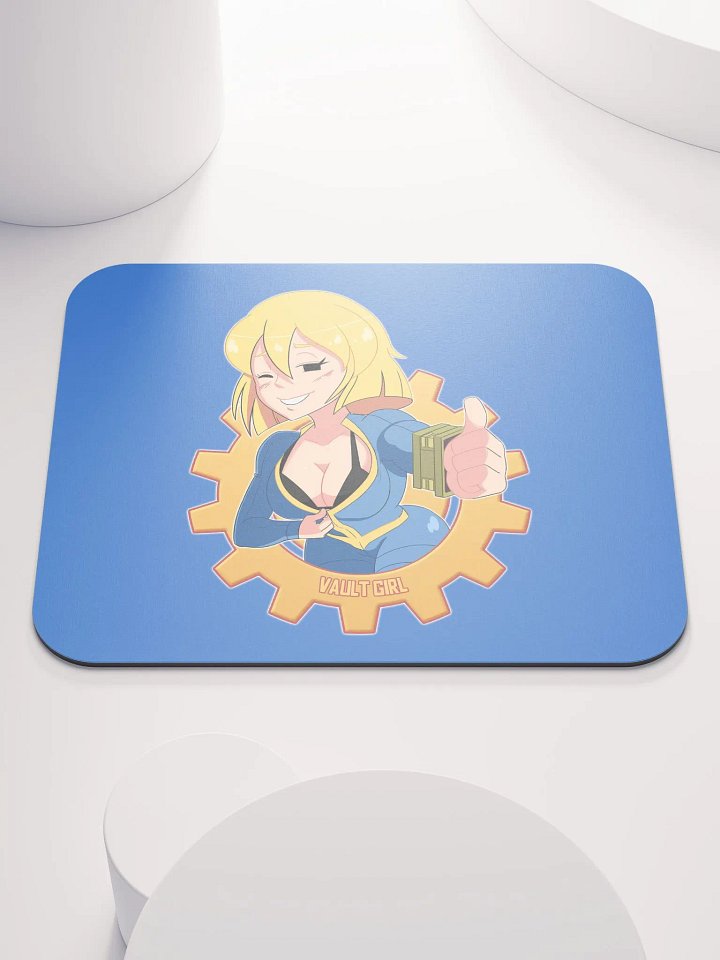 "Just a Peek" Thumbs-Up Vault Girl Mouse Pad product image (1)