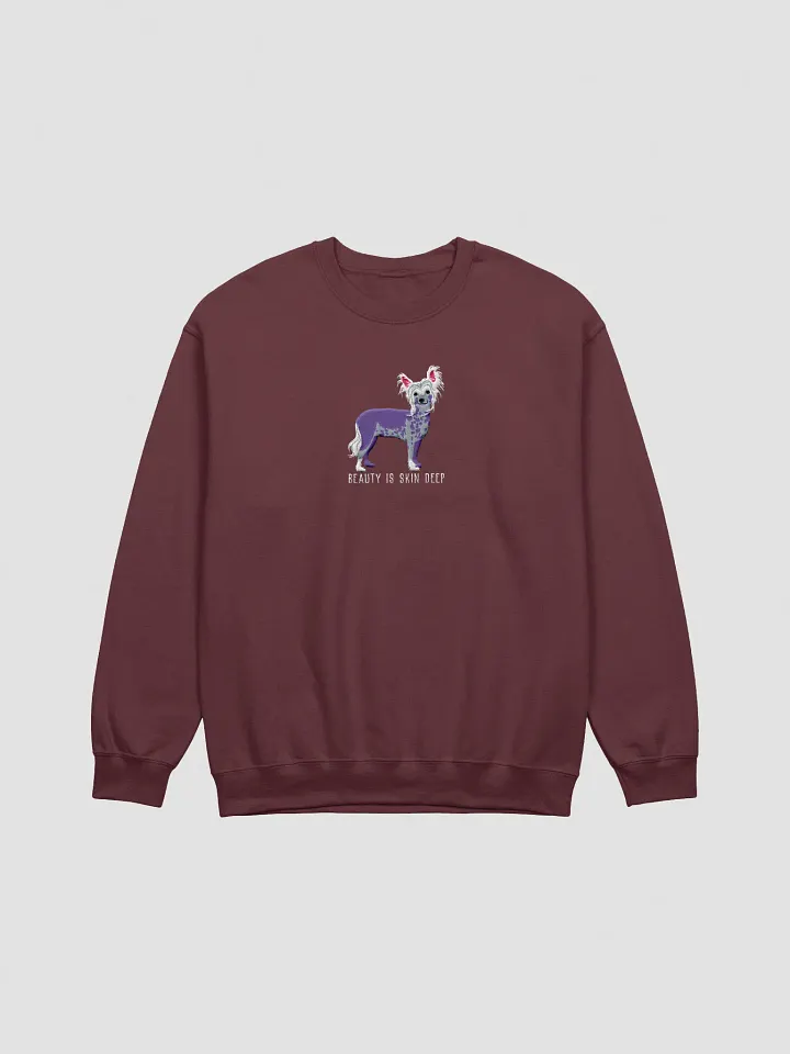 Beauty Is Skin Deep Sweatshirt (Embroidered) of a Chinese Crested Dog product image (7)