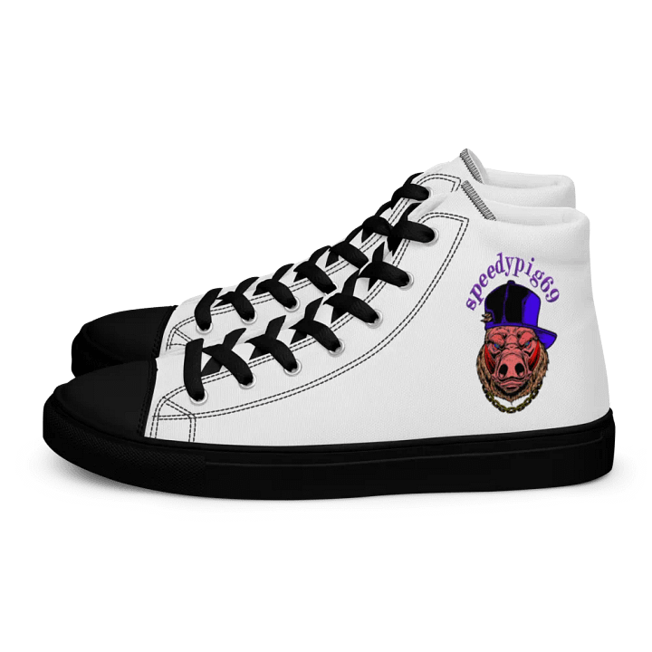I Support Speedypig69 Dlecventures Men's High Top Canvas Shoes product image (1)