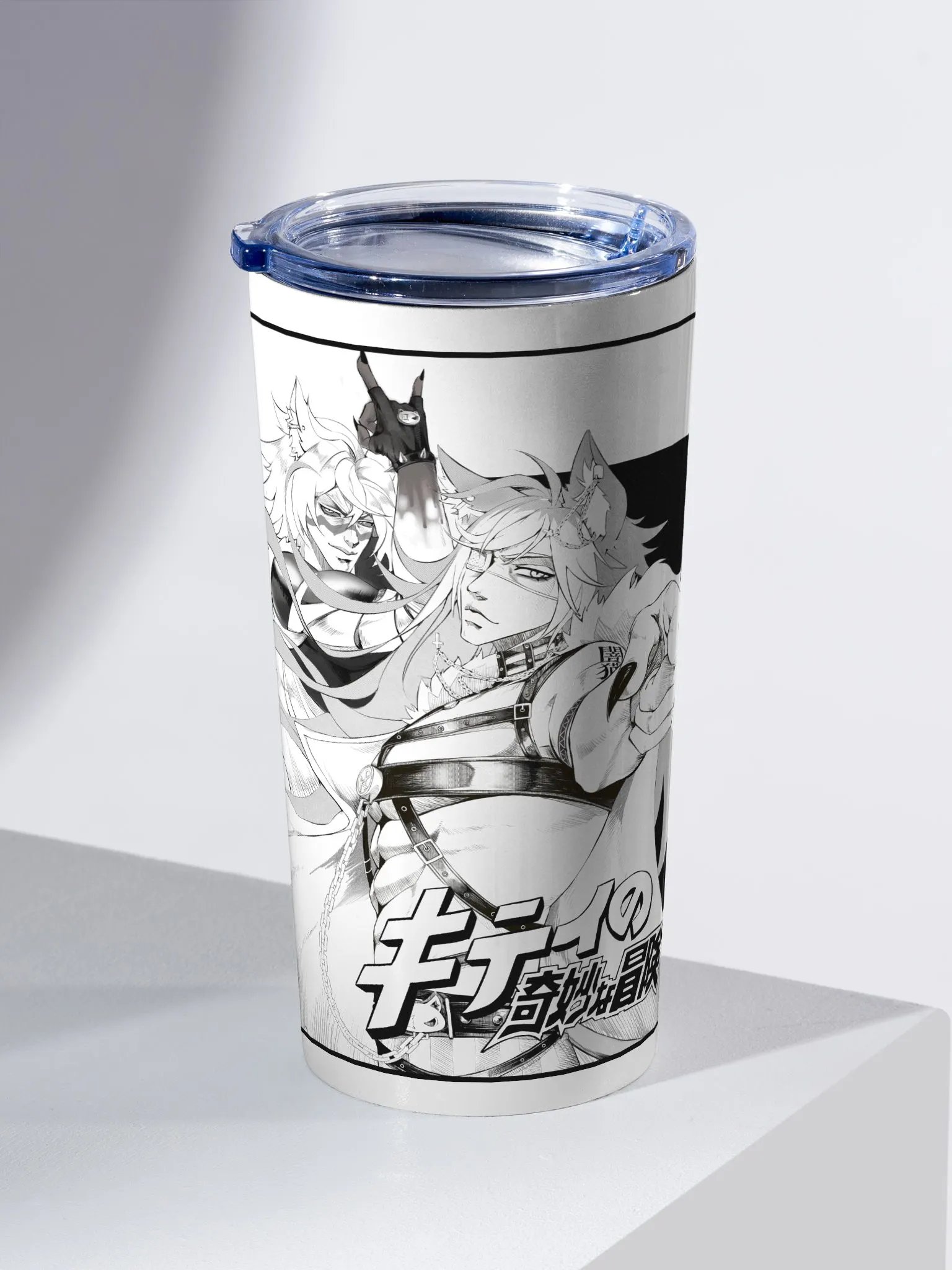 Kitty's Adventure Tumbler - Black and White product image (2)