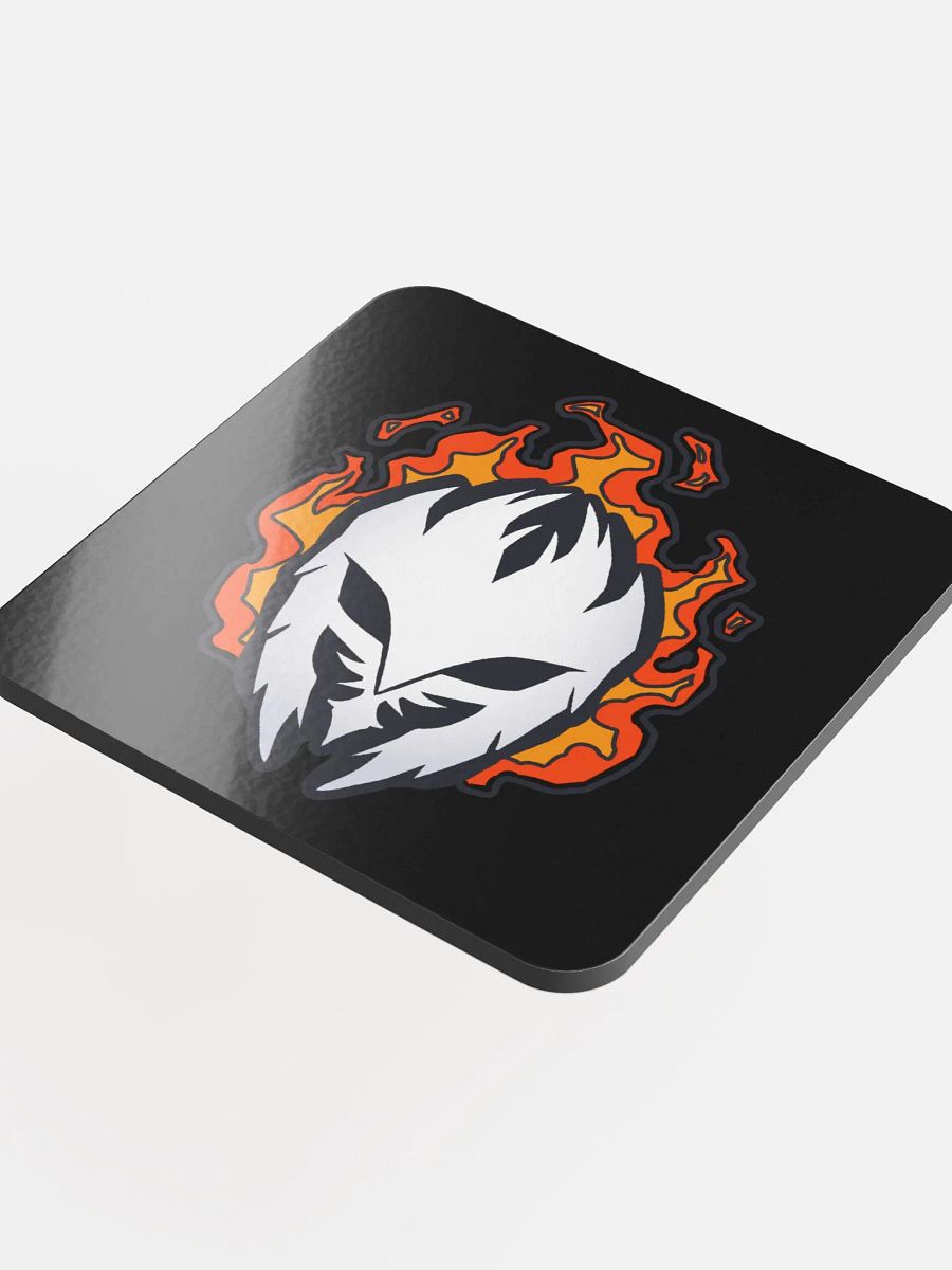 Mask Icon v2 (White) Coaster (Black) product image (4)