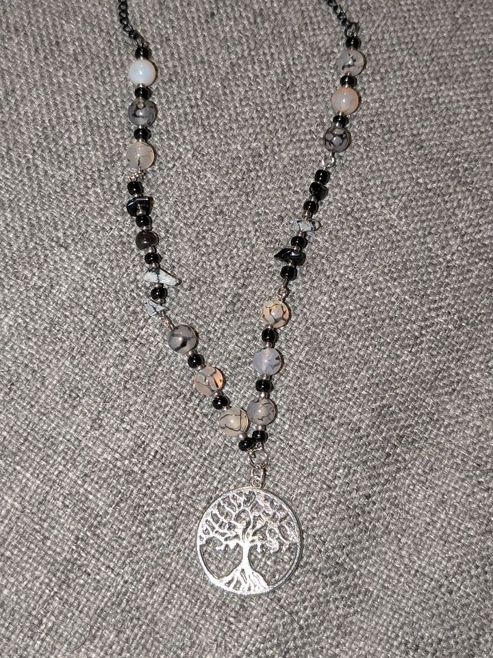 Crackle Agate & Black Obsidian Crystal Choker! product image (1)