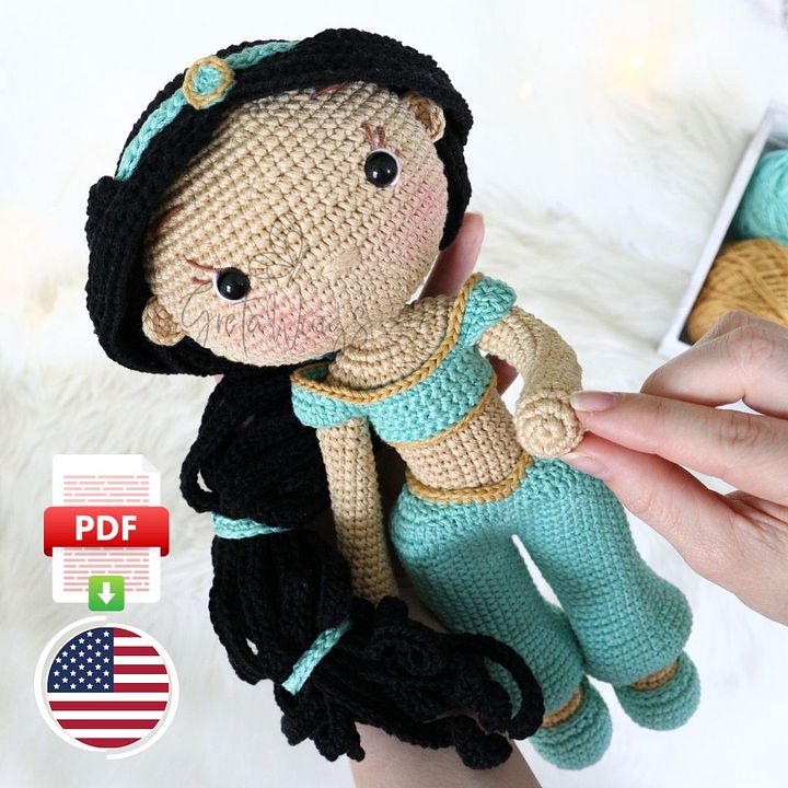 Princess Jasmine Amigurumi Crochet Pattern (Digital Download) product image (1)