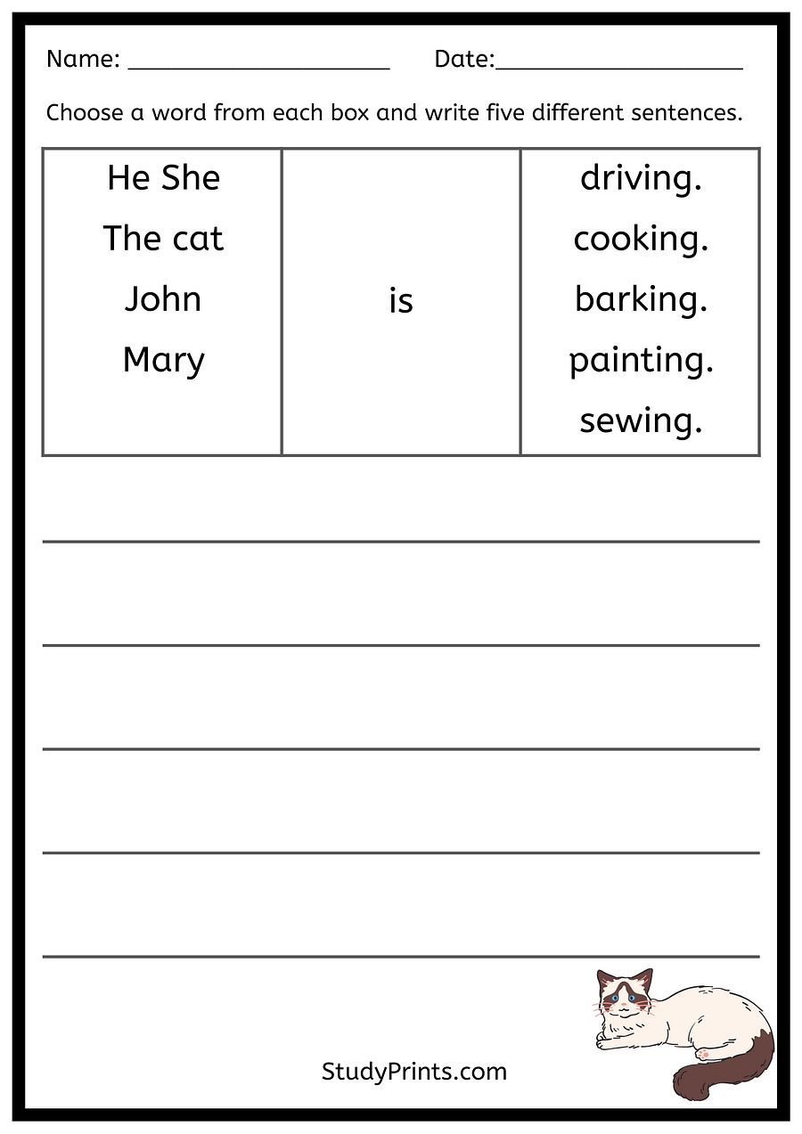 Simple Sentences for Beginners Worksheet product image (1)