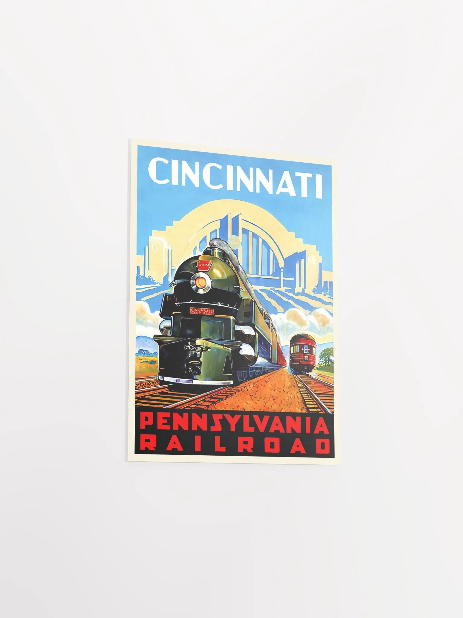 Cincinnati Pennsylvania Railroad, 1950s — retro train poster, vintage train art, train print, retro travel wall art product image (8)