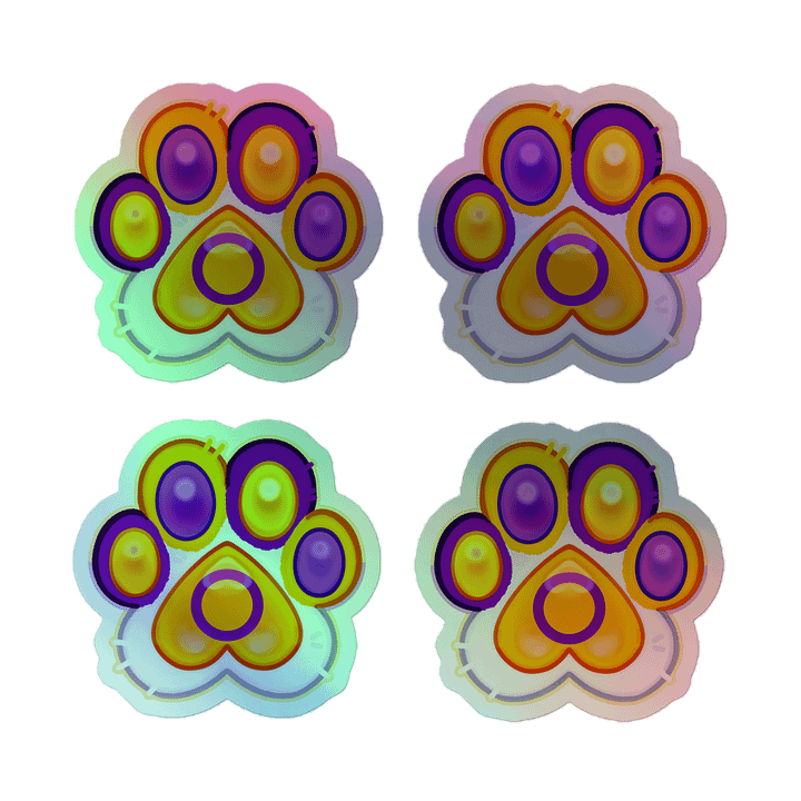 Intersex Pride Paw Print Holographic Kiss Cut Sticker Sheet product image (2)