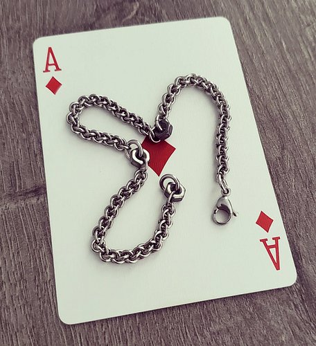 had some left over chain from repurposing flogger earrings into a necklace, so put them to use on this bracelet.

smaller tha...