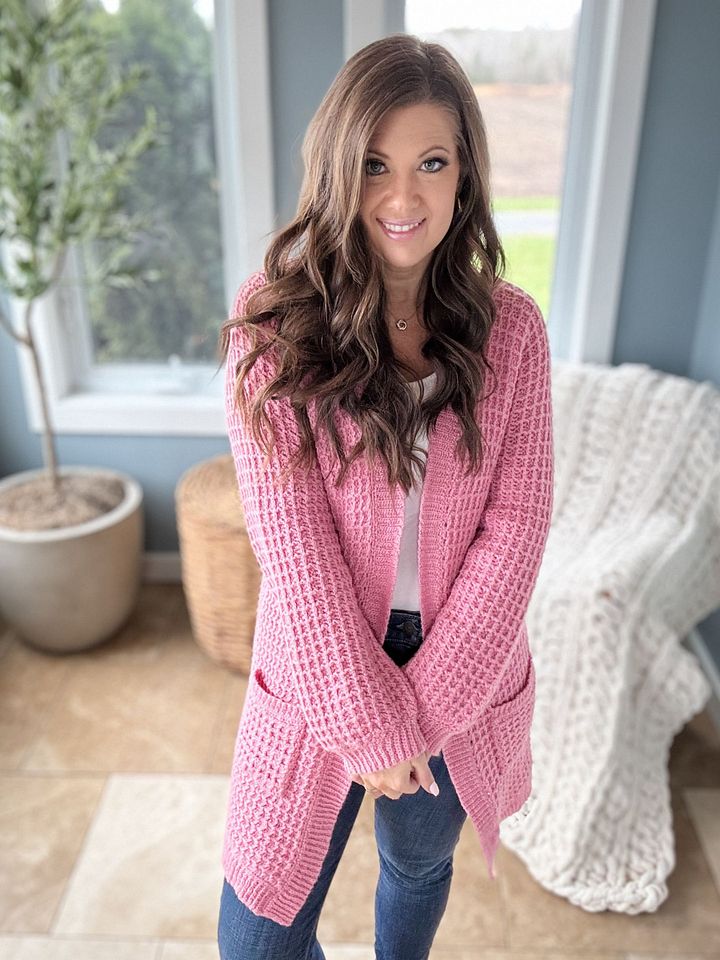 Waffle Stitch Cardigan Crochet Pattern product image (1)