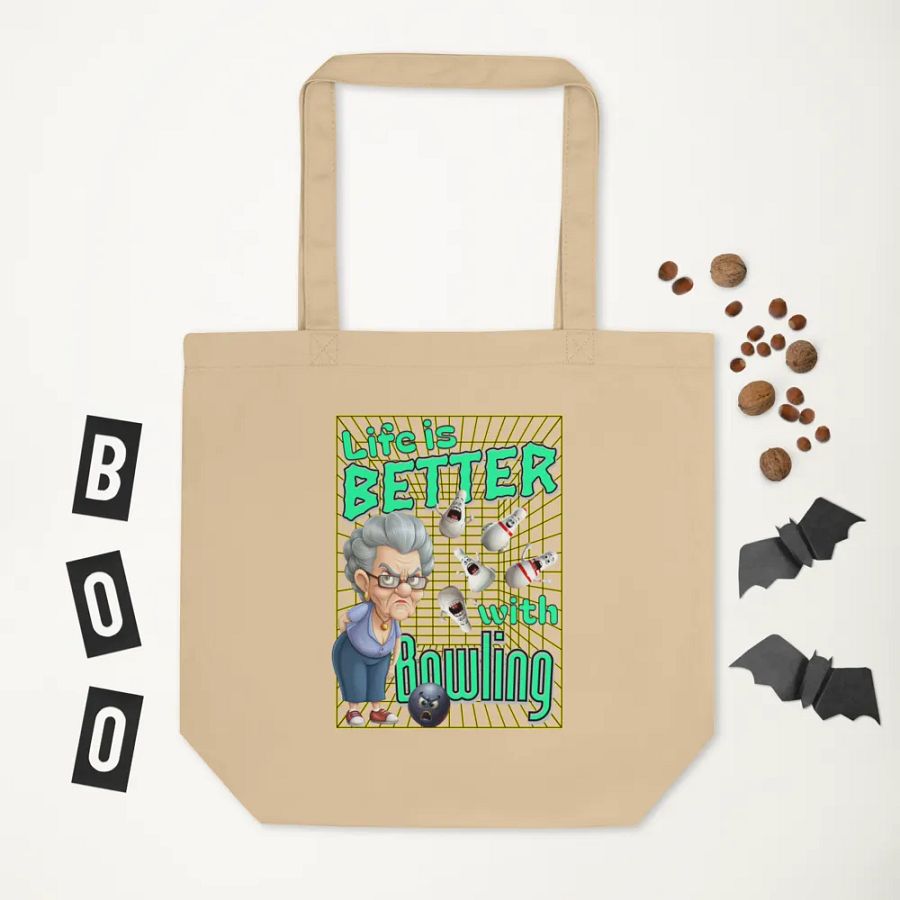 Life Is Better With Bowling Organic Cotton Tote Bag product image (5)