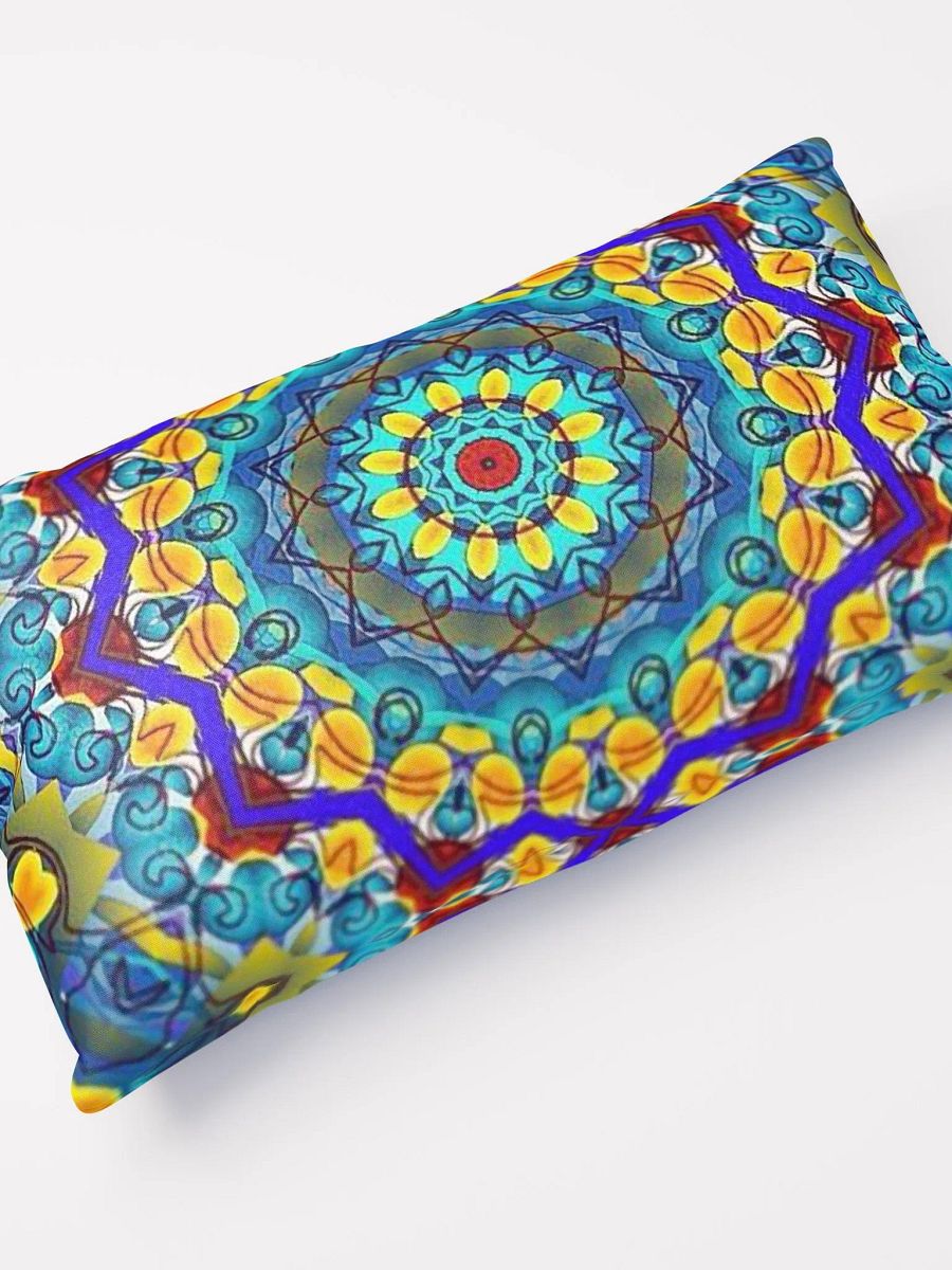 Blue Green Blur Kaleidoscope Throw Pillow product image (12)