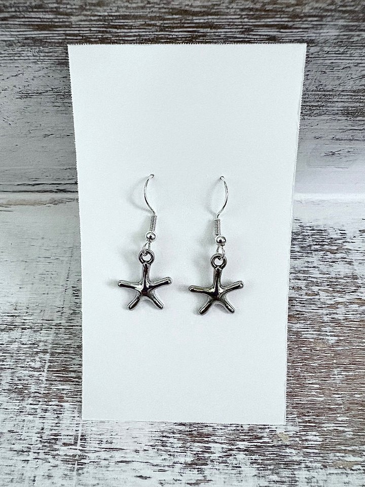 MFD-00118, MFD-00120, MFD-00121 | Handmade Silver-Tone Metallic Starfish Earrings | Style 1 | Monique Faella Designs™ product image (2)