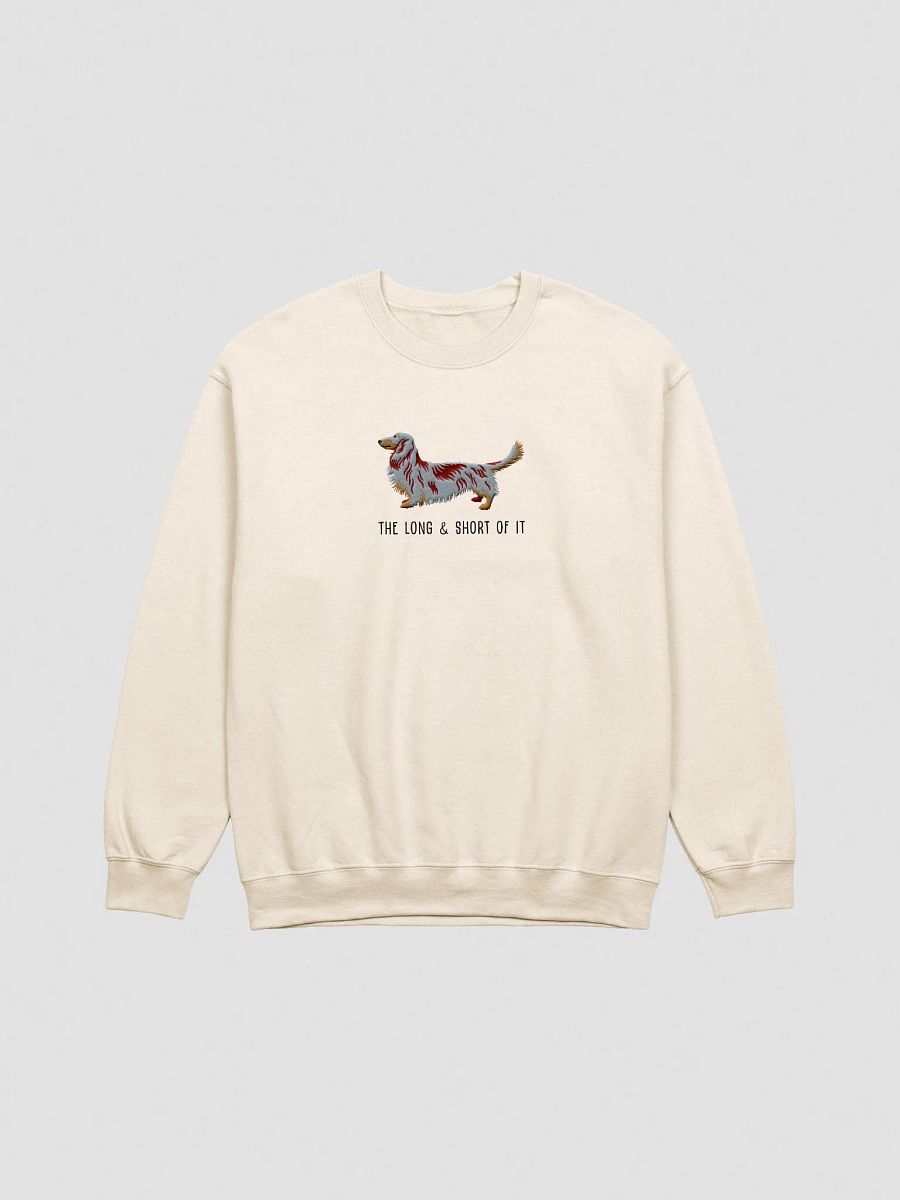 The Long & Short of It Sweatshirt (Embroidered) of a Longhaired Dachshund(Red Dapple) product image (13)